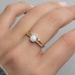 925 Silver Opal Ring Set with Pave Band - Image 4