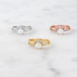 925 Silver Opal Ring Set with Pave Band - Image 3
