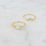 925 Silver Opal Ring Set with Pave Band - Image 2