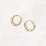 925 Silver Oval Hoop Earrings - Image 5