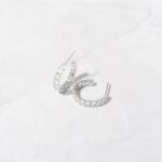 925 Silver Oval Studded Hoop Earrings - Image 5