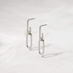 925 Silver Paperclip Chain Earrings - Image 2