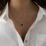 925 Silver Emerald Pendant Necklace - Image 3