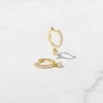 925 Silver Charm Huggies Earrings - Image 3
