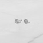 925 Silver Pave Tiny Stud Earrings - Image 3