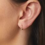 925 Silver Pave Set Huggies Earrings - Image 7