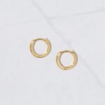 925 Silver Pave Set Huggies Earrings - Image 4