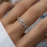 925 Silver Pave Link Ring - Image 4