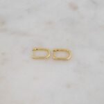 925 Silver Square Huggies Earring - Image 9