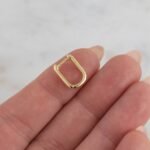 925 Silver Square Huggies Earring - Image 7