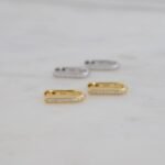 925 Silver Square Huggies Earring - Image 3