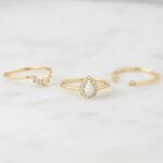 925 Silver Pear Opal Ring Set - Image 6