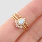 925 Silver Pear Opal Ring Set - Image 4