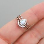 925 Silver Pear Opal Ring Set - Image 3