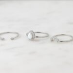 925 Silver Pear Opal Ring Set - Image 2