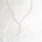 925 Silver Pearl Lariat Necklace - Image 4
