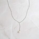 925 Silver Pearl Lariat Necklace - Image 2