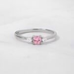 925 Silver Pink Cushion Ring - Image 5