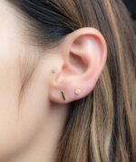 925 Silver Plain Bar Studs Earrings - Image 5
