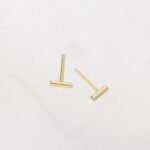 925 Silver Plain Bar Studs Earrings - Image 4