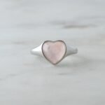 925 Silver Rose Quartz Heart Ring - Image 5