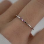 925 Silver Ruby 3 Stone Diamond Ring - Image 3