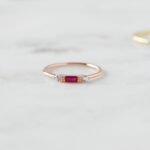 925 Silver Ruby Baguette Ring - Image 4