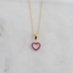925 Silver Ruby Heart Necklace - Image 2