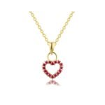925 Silver Ruby Heart Necklace - Image 3