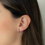 925 Silver Ruby Huggies Earring - Image 5