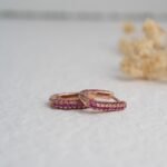 925 Silver Ruby Huggies Earring - Image 4
