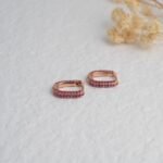 925 Silver Ruby Huggies Earring - Image 2