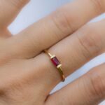 925 Silver Ruby Simple Baguette Ring - Image 6