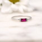 925 Silver Ruby Simple Baguette Ring - Image 4