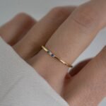 925 Silver Sapphire 3 Stone Diamond Ring - Image 8