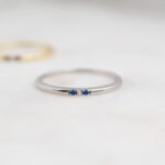 925 Silver Sapphire 3 Stone Diamond Ring - Image 7