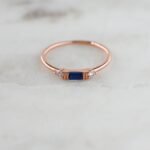 925 Silver Sapphire Baguette Ring - Image 4