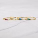 925 Silver Sapphire Baguette Ring - Image 2