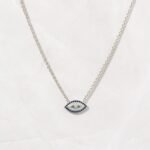 925 Silver Sapphire Evil Eye Necklace - Image 5