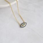 925 Silver Sapphire Evil Eye Necklace - Image 3