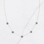 925 Silver Sapphire Flower Necklace - Image 3