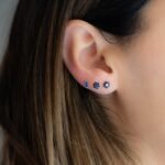 925 Silver Sapphire Flower Stud Earring - Image 5