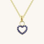 925 Silver Sapphire Heart Necklace - Image 3