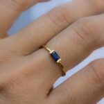 925 Silver Sapphire Simple Baguette Ring - Image 5