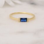 925 Silver Sapphire Simple Baguette Ring - Image 6