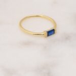 925 Silver Sapphire Simple Baguette Ring - Image 4