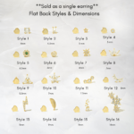 925 Silver Single Flat Back Earrings - Image 7