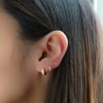 925 Silver Small Baguette Huggies Earring - Image 7