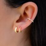 925 Silver Small Baguette Huggies Earring - Image 6