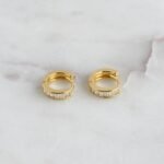 925 Silver Small Baguette Huggies Earring - Image 4